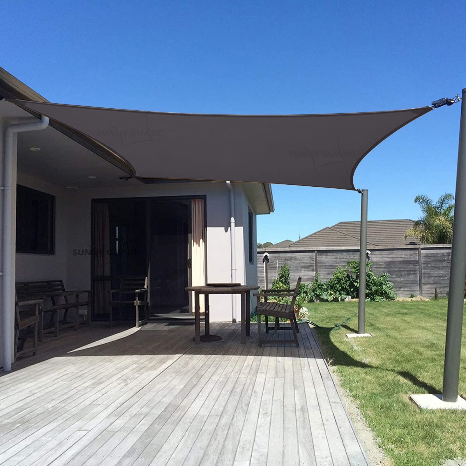 SUNNY GUARD 10' x 13' Rectangle Shade Sail 95% UV Block Outdoor Canopy