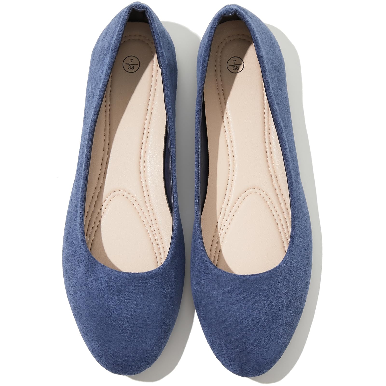 Shupua Flats for Women Round Toe Black Ballet Flats Dressy Work Shoes