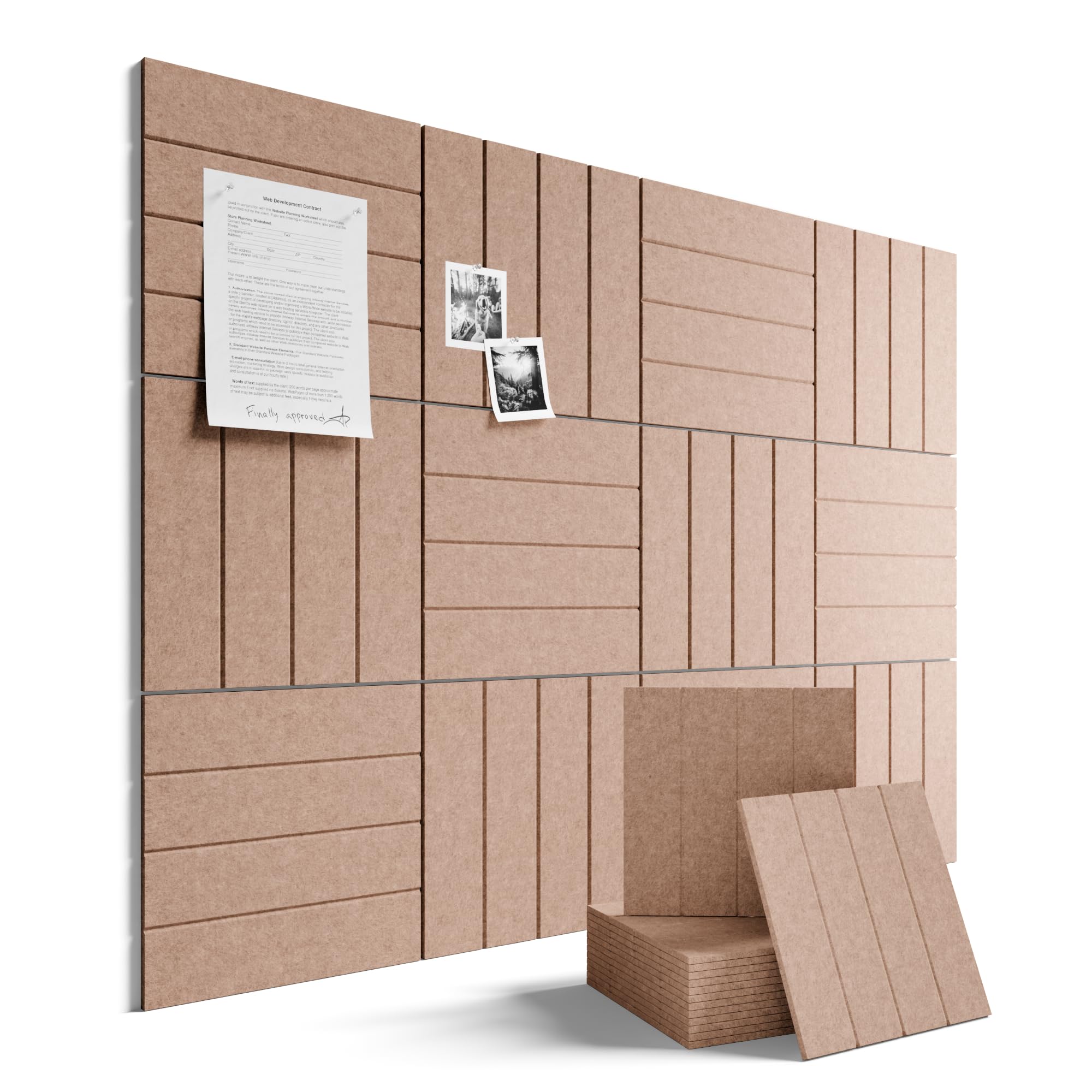 Fluxynara 48" x 36" Large Felt Bulletin Board, Oatmeal
