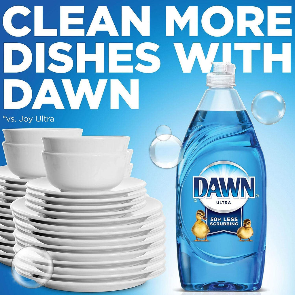 Dawn Ultra Dish Soap Refill Jug Large Size Original Blue Liquid Dishwashing Detergent, Powerful Dish Soap for Grease, 51.5oz (Pack of 2)
