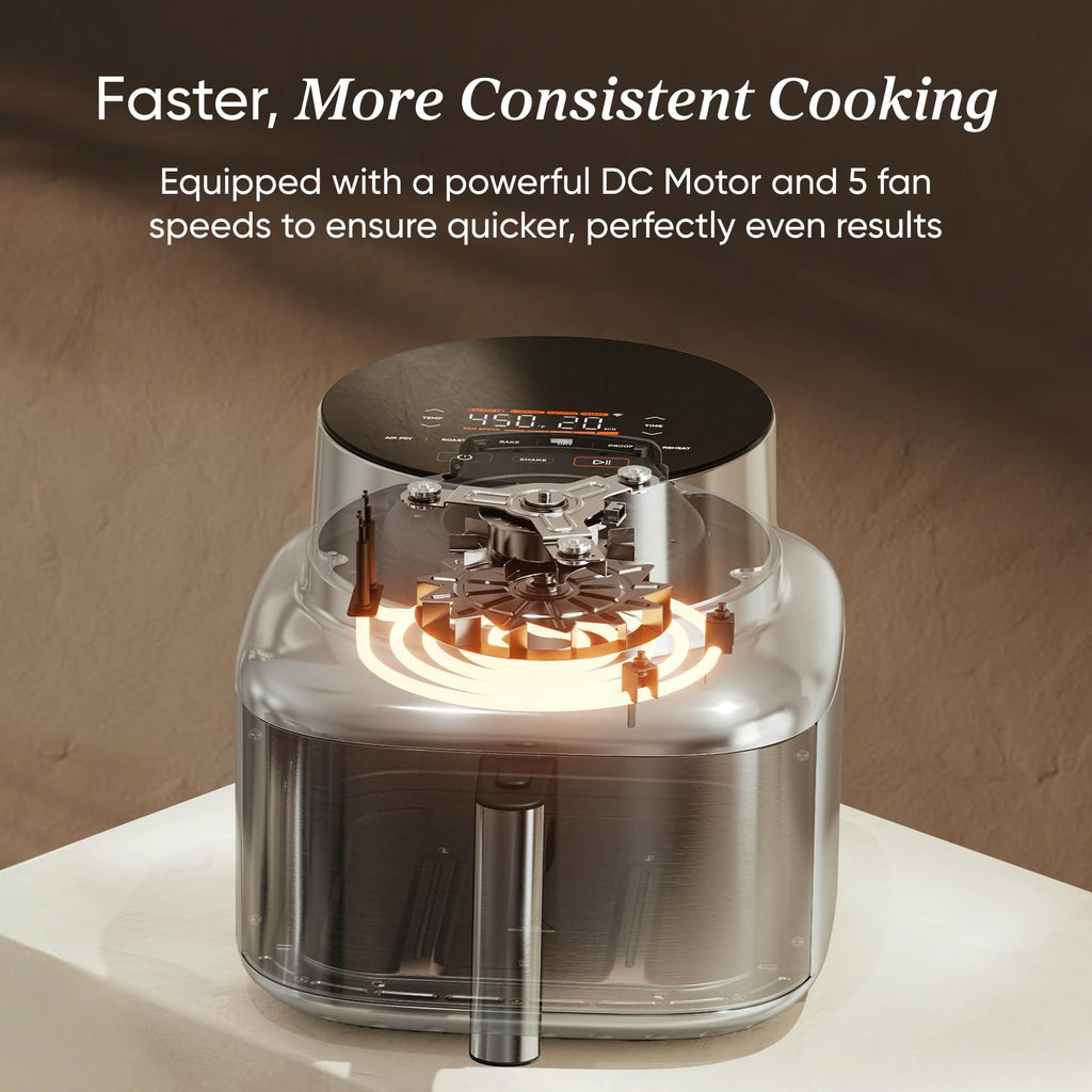 Cosori TurboBlaze Smart Air Fryer 6 Qt, Shake Reminders, 9-in-1, Cream