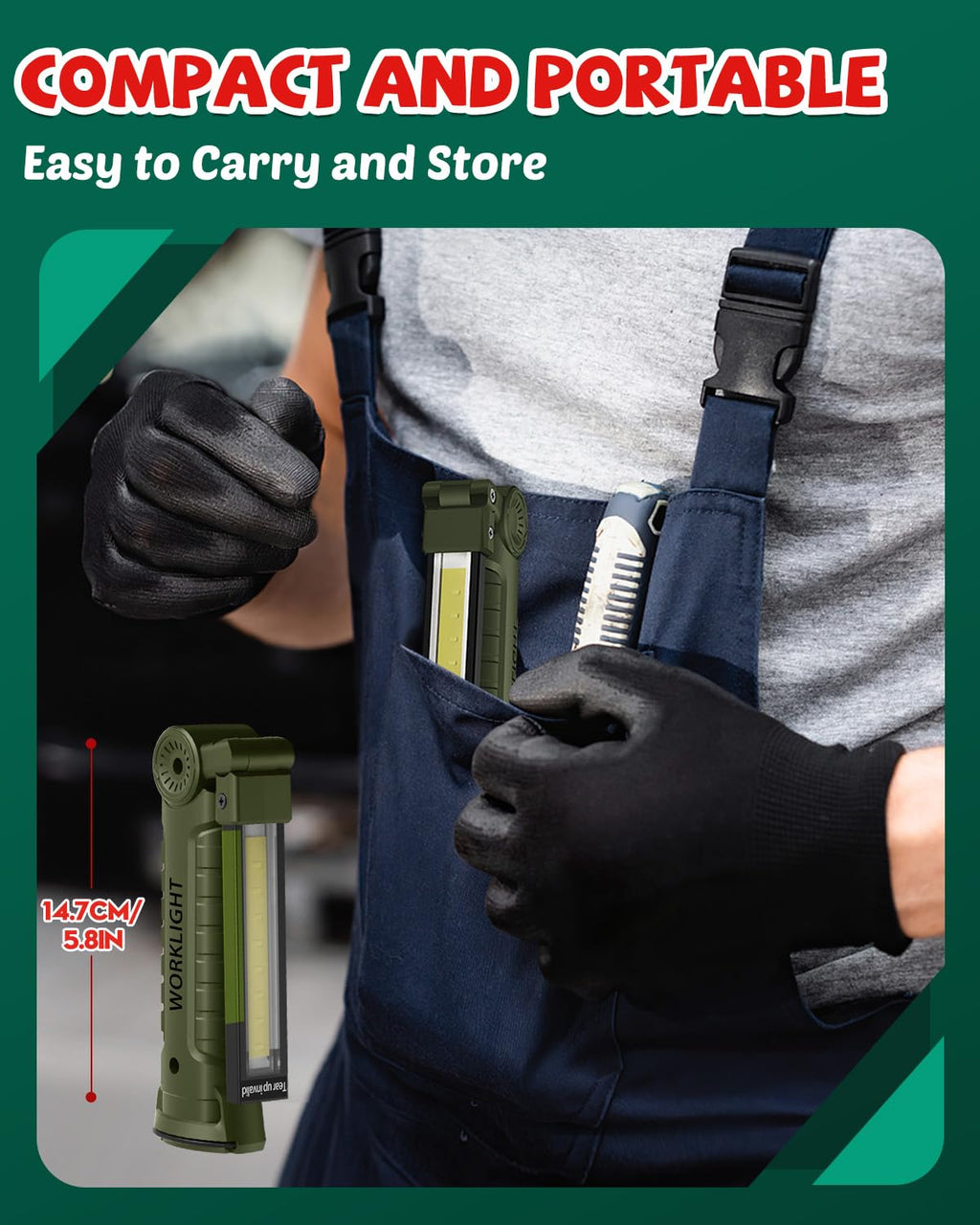 Coquimbo 2 Pack Rechargeable Work Light, Christmas Tool Gifts for Men Dad
