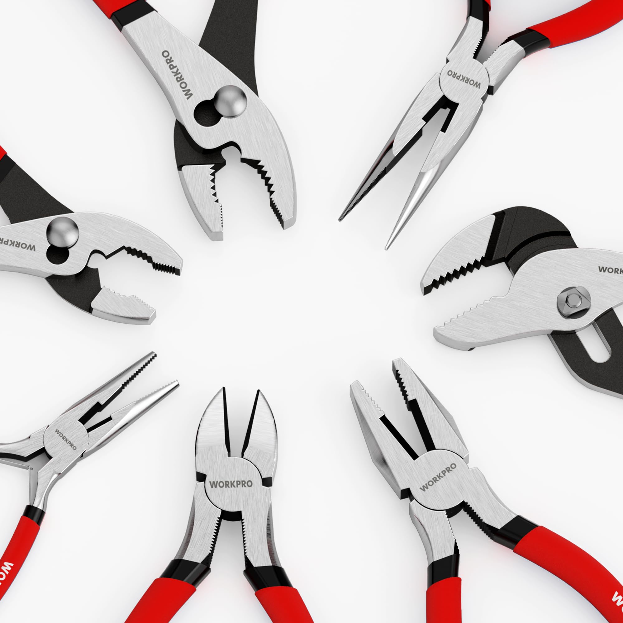 WORKPRO 7-Piece Pliers Set, Pliers Tool Set with Comfort Grip, Blue