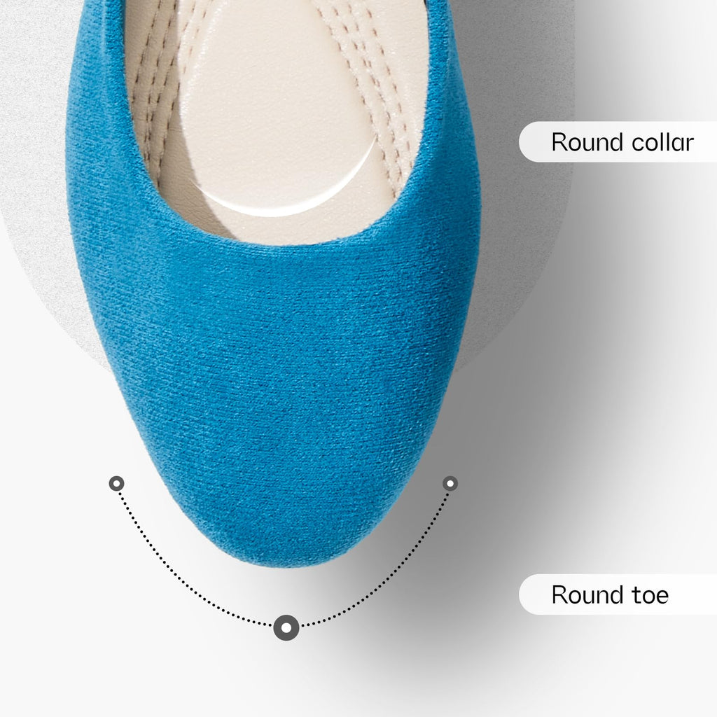 Shupua Flats for Women Round Toe Black Ballet Flats Dressy Work Shoes