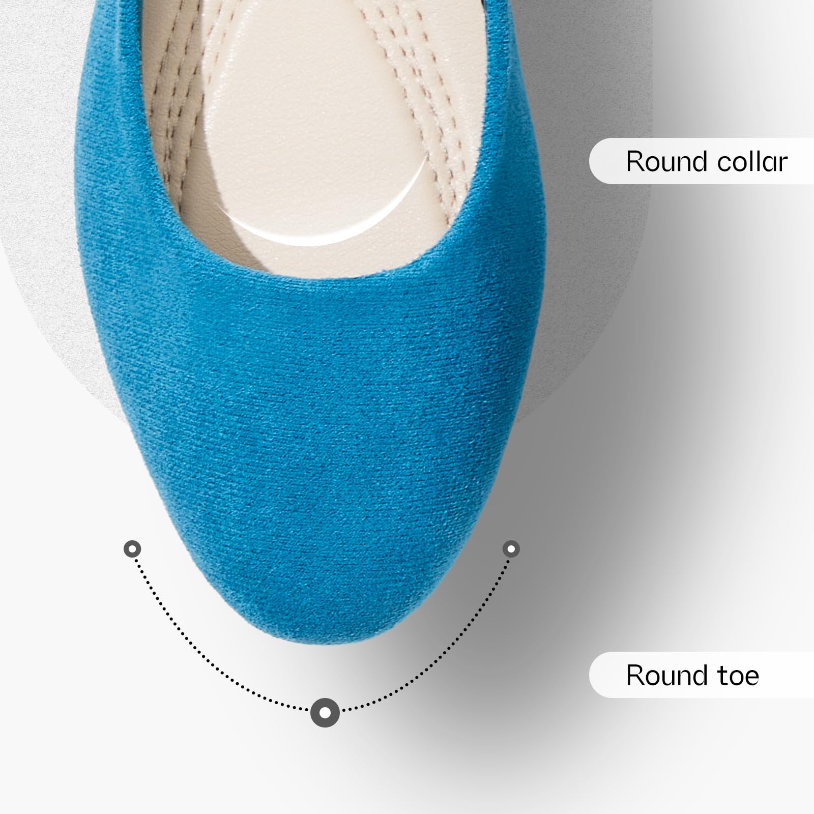 Shupua Flats for Women Round Toe Black Ballet Flats Dressy Work Shoes