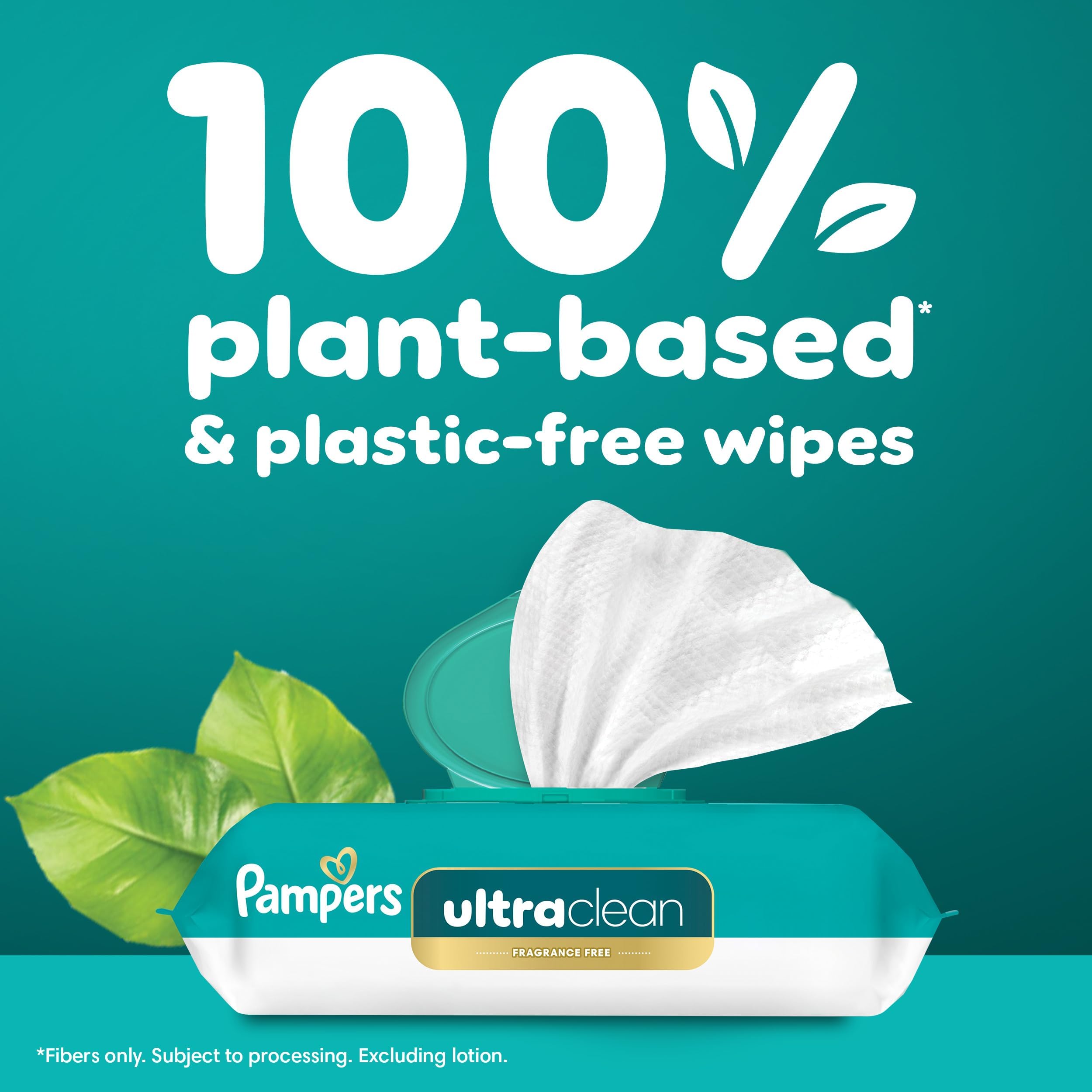 Pampers Ultraclean Baby Wipes (Previously 'Free & Gentle'), 99% Water, Hypoallergenic, Unscented, 100% Plant Based, Plastic-Free, 936 Wipes Total (12X Flip-Top Packs)