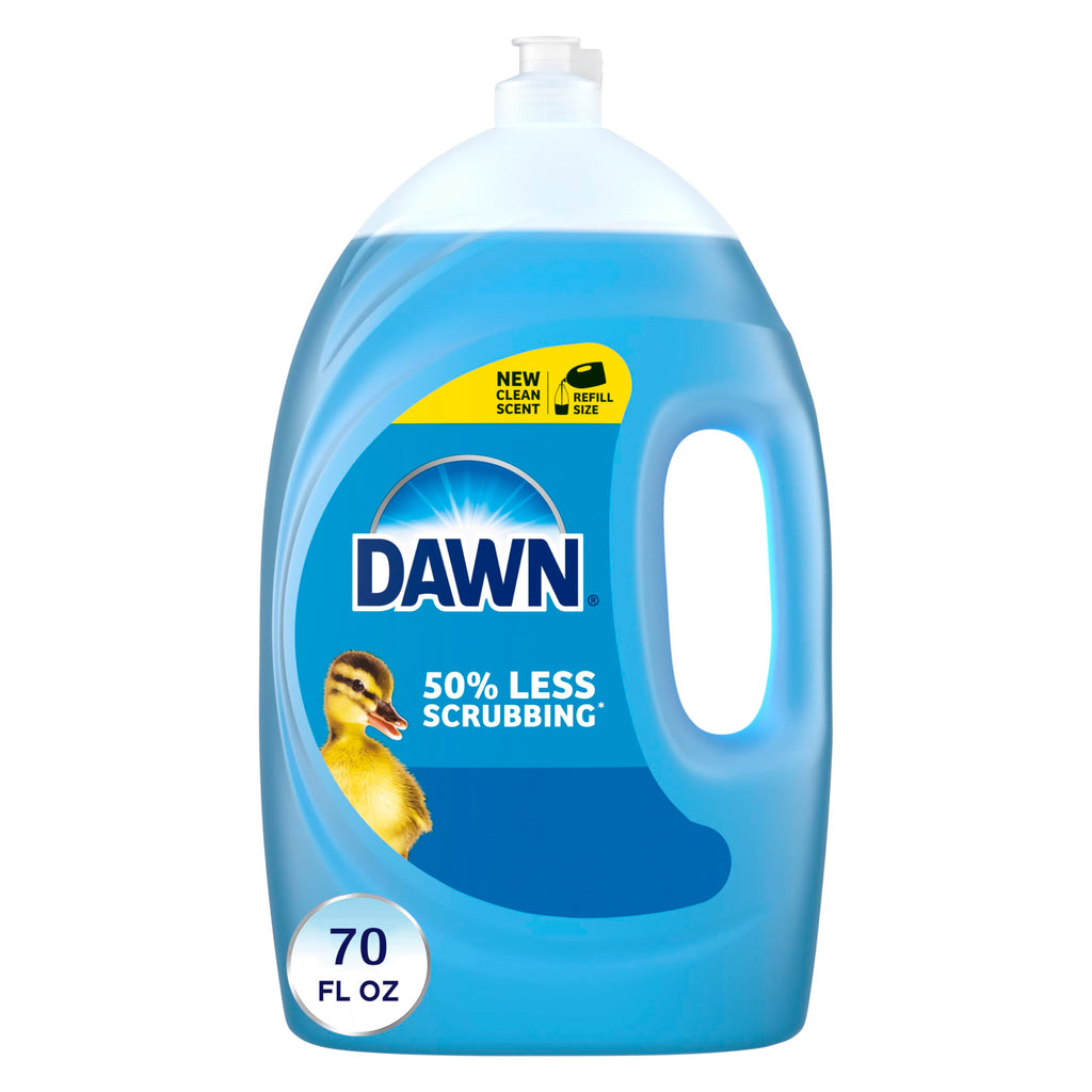 Dawn Ultra Dish Soap Refill Jug Large Size Original Blue Liquid Dishwashing Detergent, Powerful Dish Soap for Grease, 51.5oz (Pack of 2)
