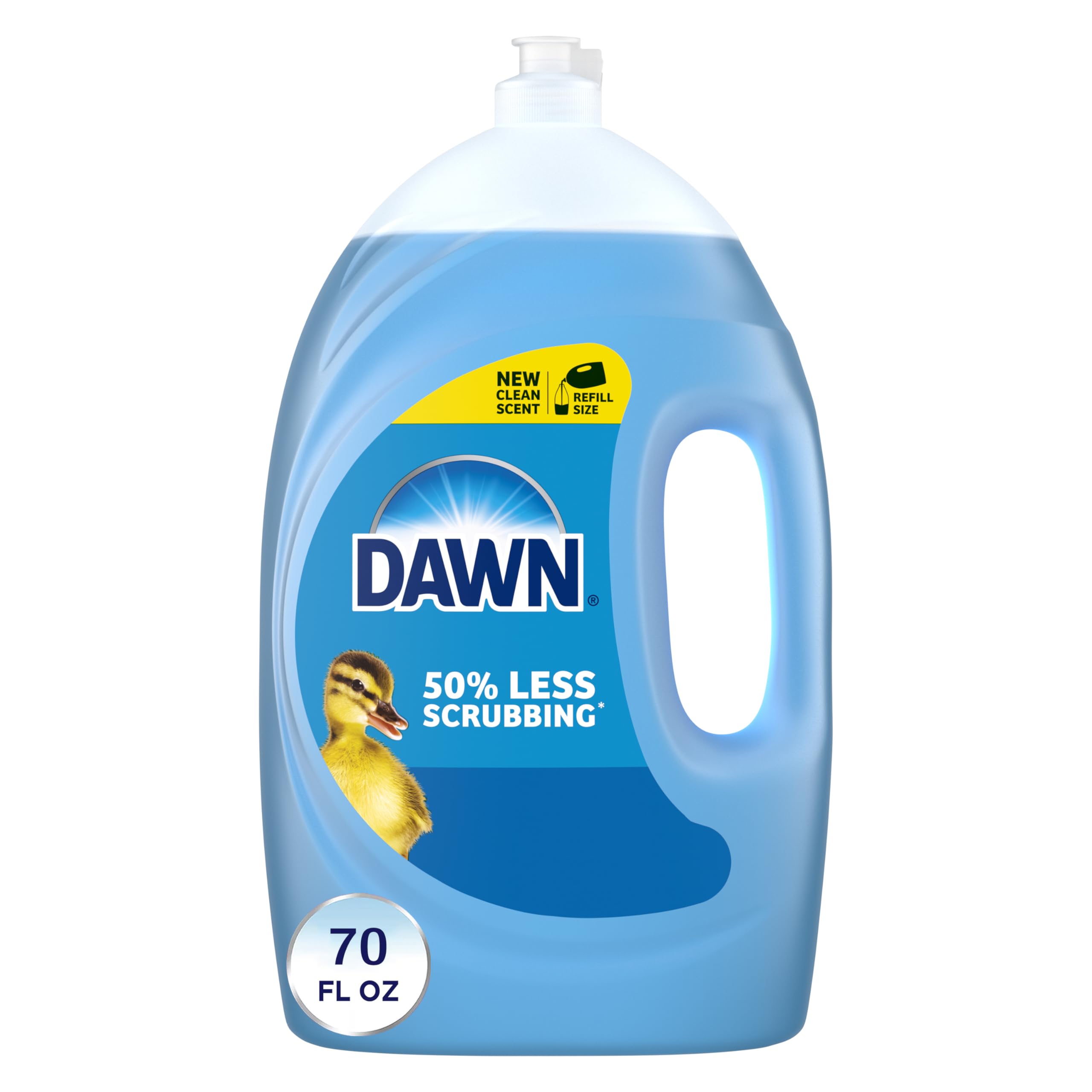 Dawn Ultra Dish Soap Refill Jug Large Size Original Blue Liquid Dishwashing Detergent, Powerful Dish Soap for Grease, 51.5oz (Pack of 2)