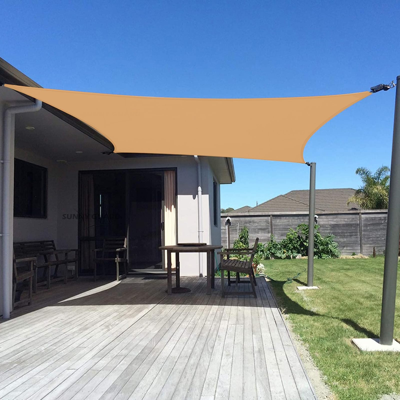 SUNNY GUARD 10' x 13' Rectangle Shade Sail 95% UV Block Outdoor Canopy