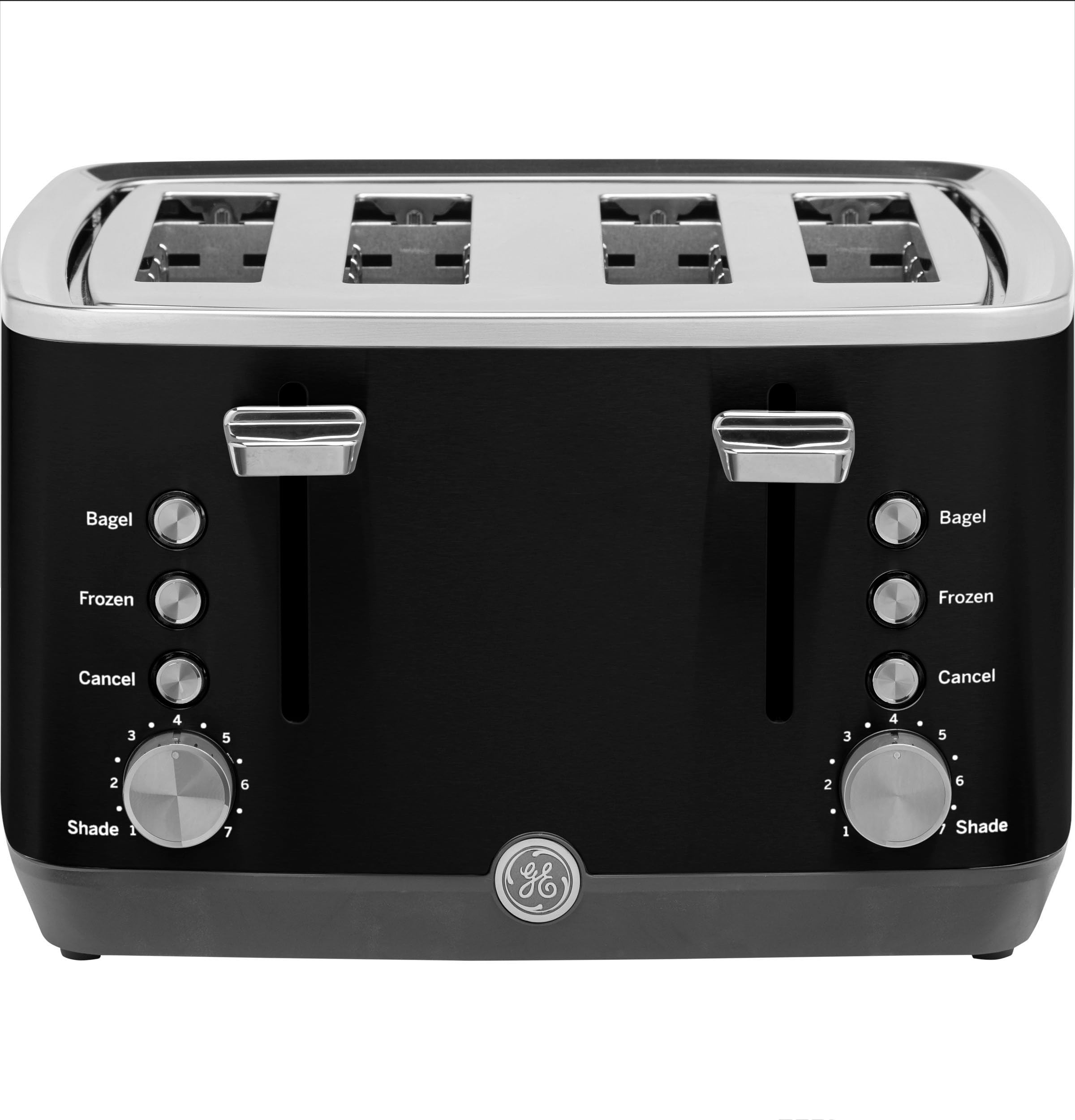 GE 4 Slice Toaster | Extra Wide Slots for Bagels, Breads, Waffles & More | 7 Shade Options | Countertop Kitchen Essentials | 1500 watt, White
