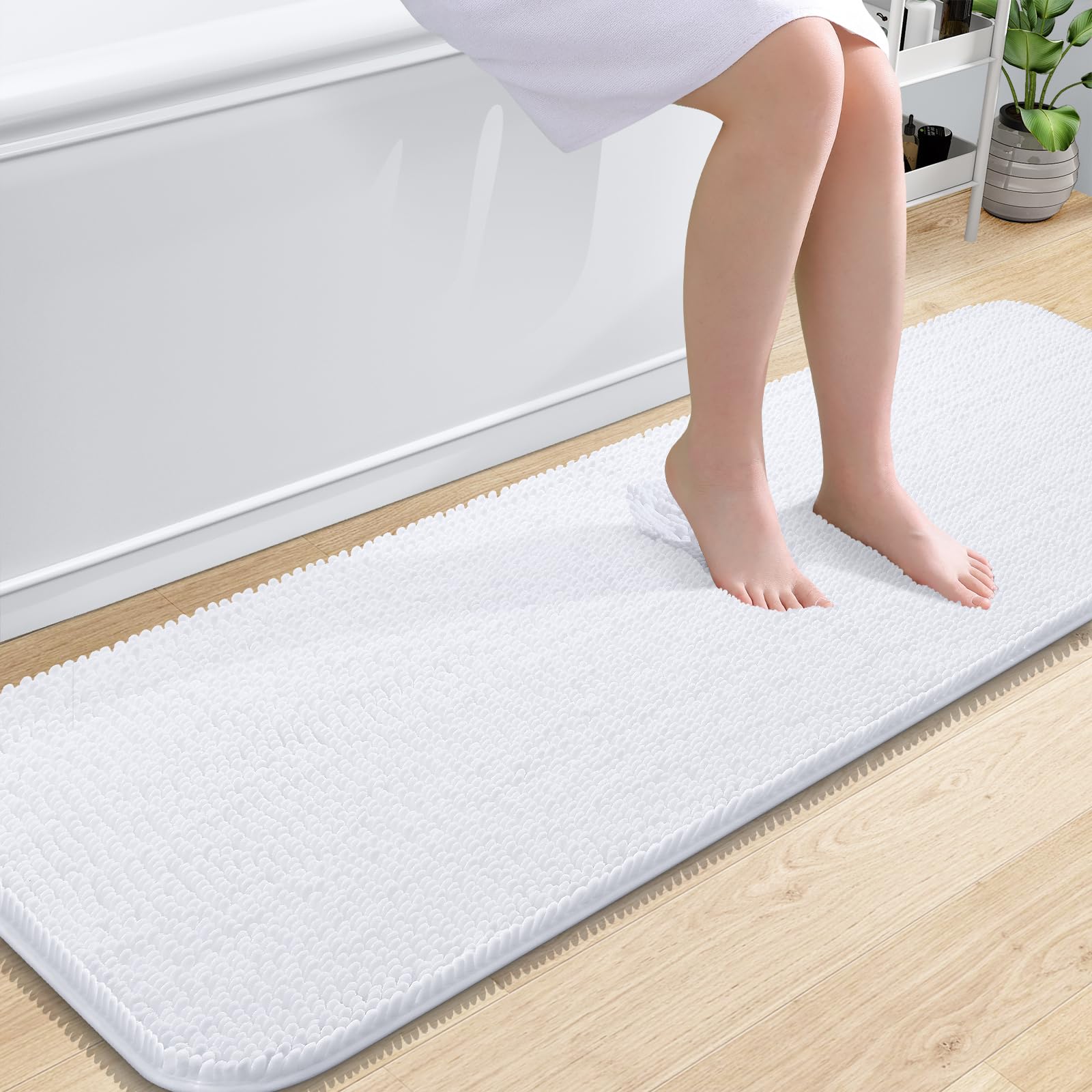 OLANLY Bathroom Rugs 30x20, Extra Soft Absorbent Chenille Bath Rugs