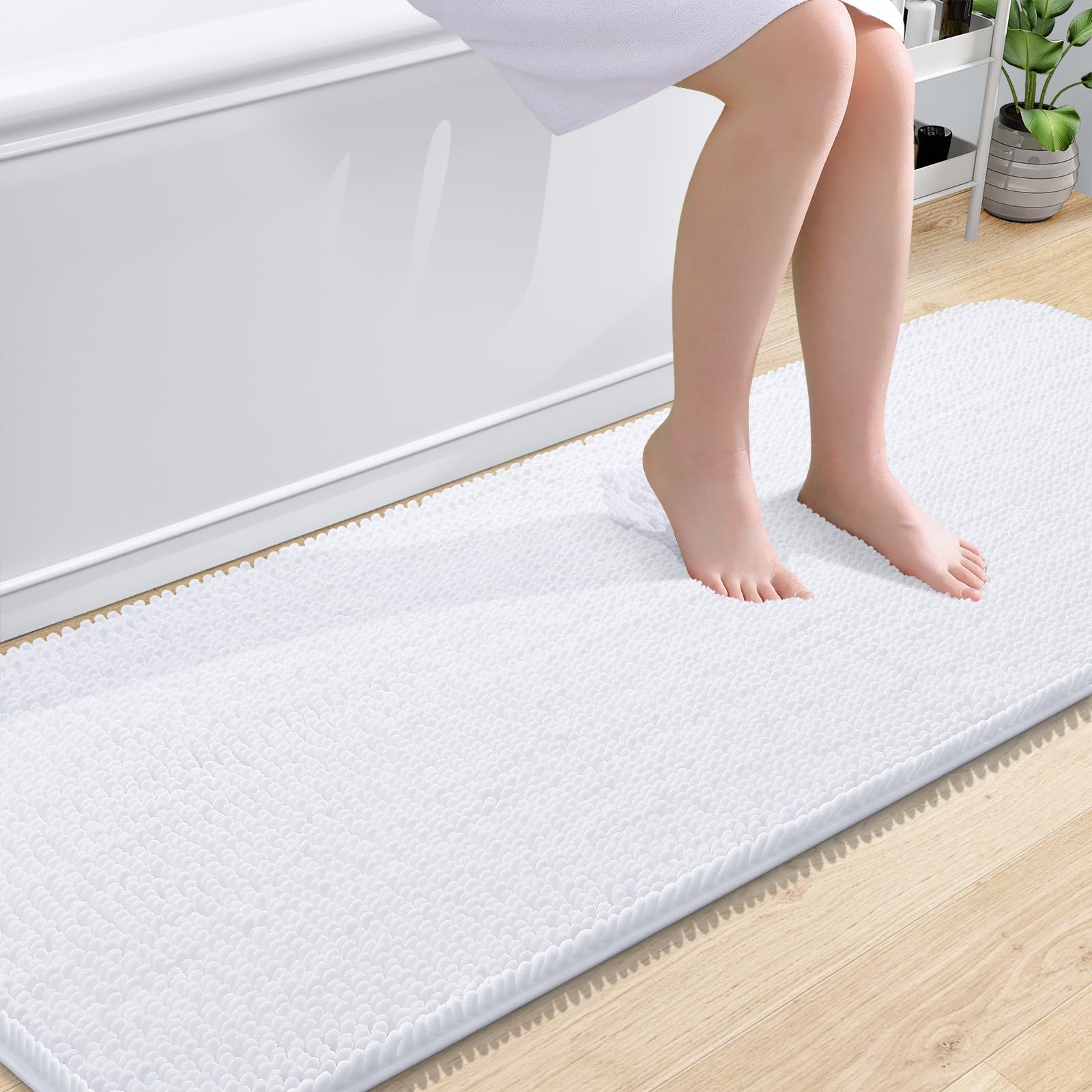 OLANLY Bathroom Rugs 30x20, Extra Soft Absorbent Chenille Bath Rugs