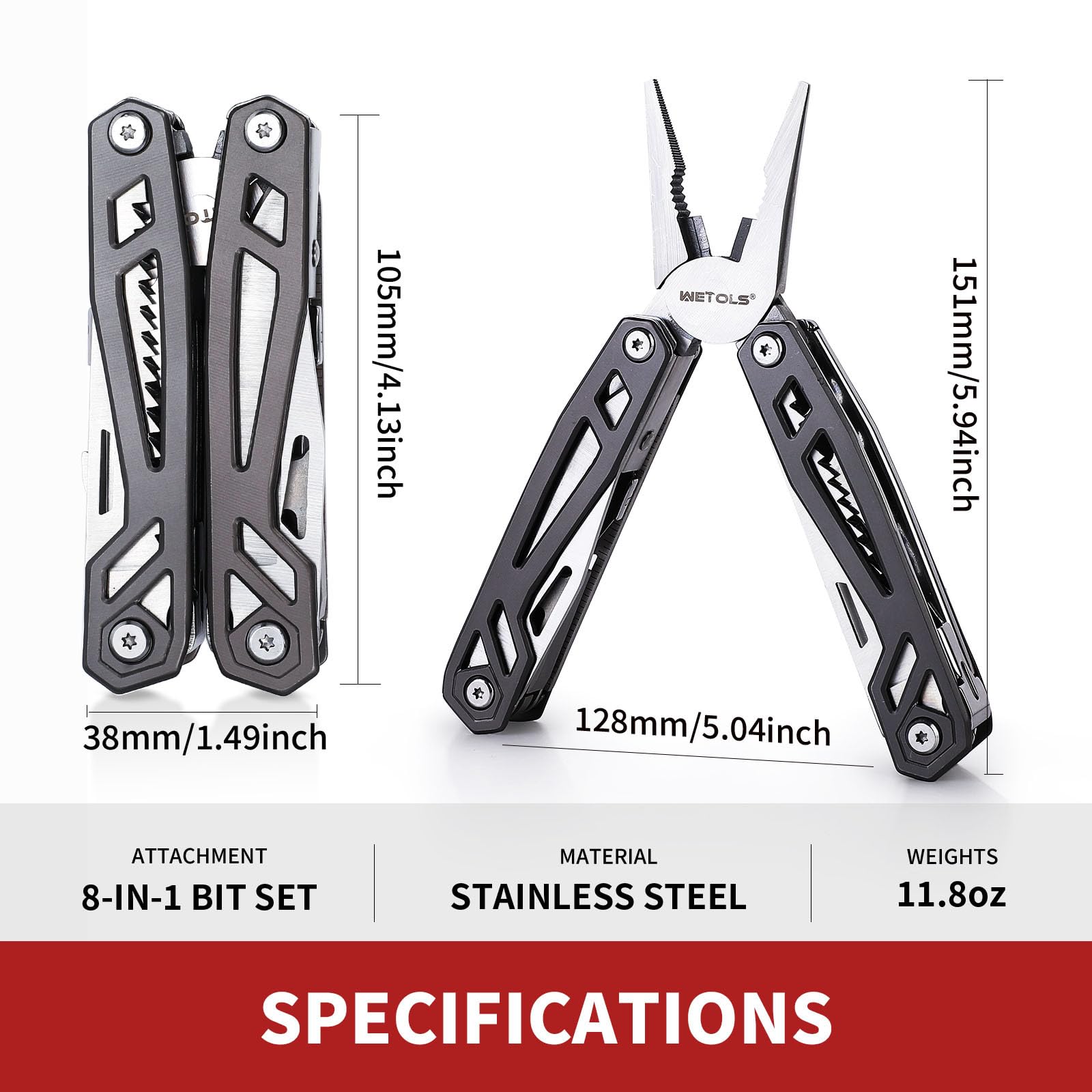 Multitool with Pocket Knife, Birthday Gifts for Men Women Mom Dad