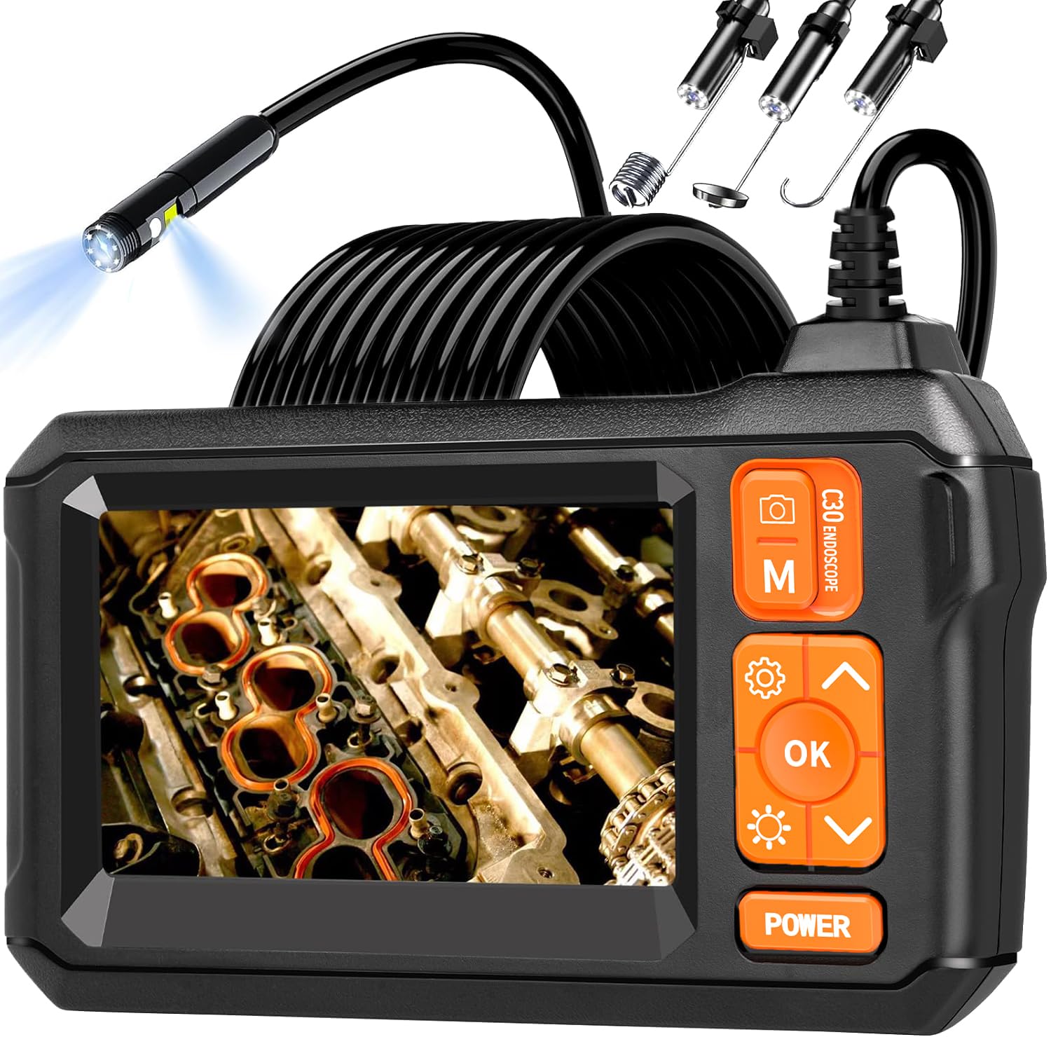 Daxiongmao Endoscope Camera with Light, 1080P HD Borescope