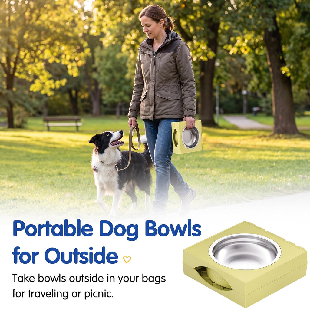 XIAZ Elevated Dog Bowls Large Breed Raised Dogs Bowl Stand Large/Medium Sized Dog Stainless Steel Food Water Bowl Stands 5 Heights Adjustable 9/11/12/14in Black Pet Feeder Dish Station