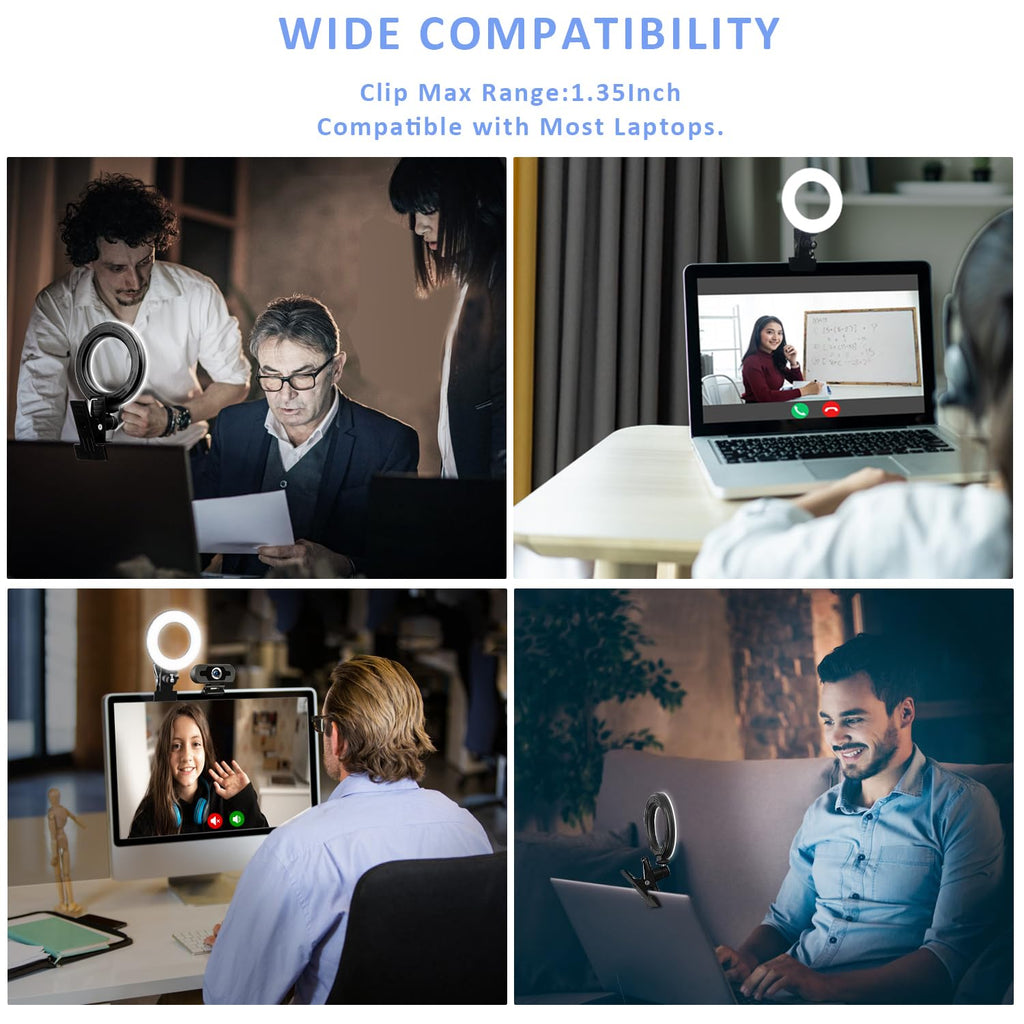 Cyezcor Video Conference Lighting Kit, Ring Light for Monitor Clip On