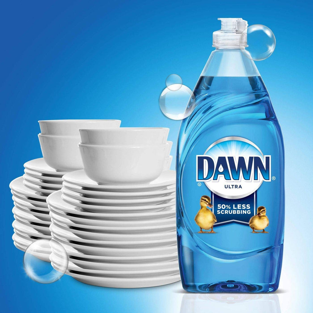 Dawn Ultra Dish Soap Refill Jug Large Size Original Blue Liquid Dishwashing Detergent, Powerful Dish Soap for Grease, 51.5oz (Pack of 2)