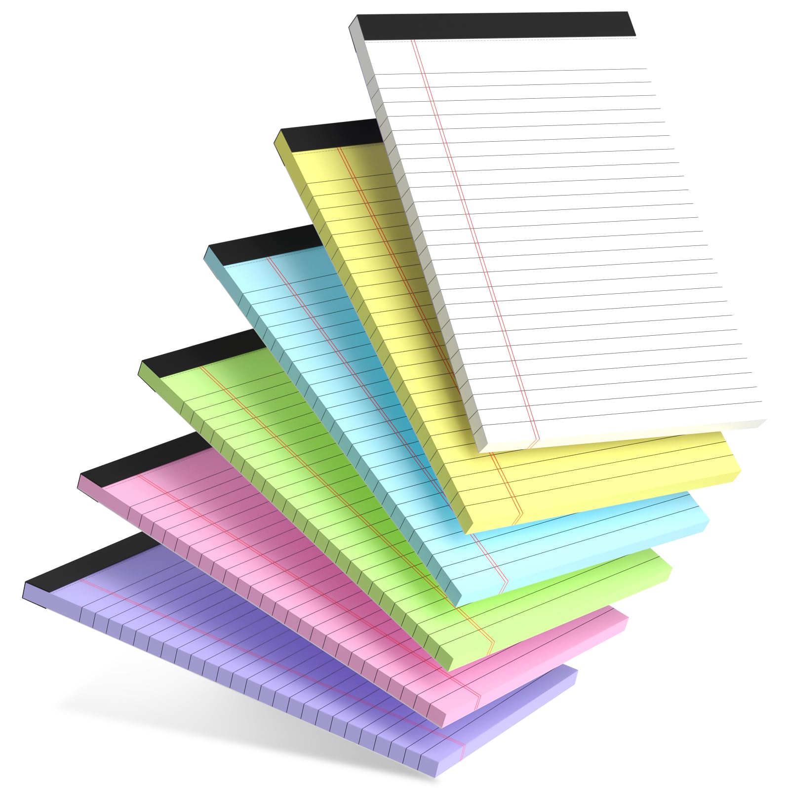 5pcs Small Note Pads 5x8 Notebook College Ruled Legal Pads Color Notepads 5 Pack Study Back Writing Pads 5 x 8 Perforated Narrow Ruled Pads of Paper for School & Office Supplies 30 Sheets/Pack