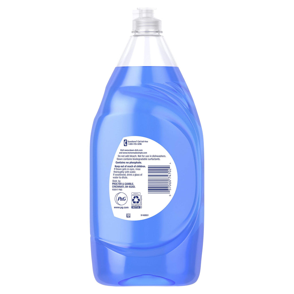 Dawn Ultra Dish Soap Refill Jug Large Size Original Blue Liquid Dishwashing Detergent, Powerful Dish Soap for Grease, 51.5oz (Pack of 2)