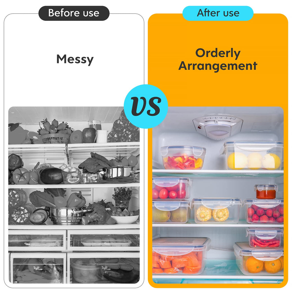 JSCARES 40 PCS Food Storage Containers with Lids Airtight (20 Lids &20 Containers) - Leakproof Meal-Prep Containers for Kitchen Storage Reusable Plastic Microwave/Dishwasher Safe with Labels & Pen