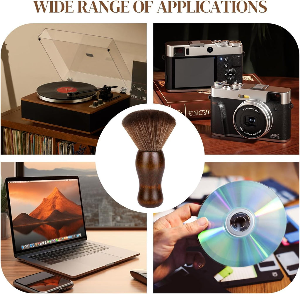 XQ XIAO QIAO Vinyl Record Cleaning Brush - Anti Static Dust Wooden Vinyl Cleaner Brush - Record Player Accessories