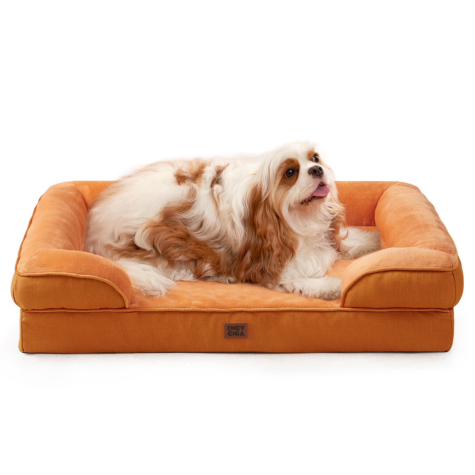 EHEYCIGA Orthopedic Dog Beds Large Sized Dog, Waterproof Memory Foam Pet Bed with Sides, Non-Slip Bottom Large Pet Bed with Washable Removable Cover, Grey