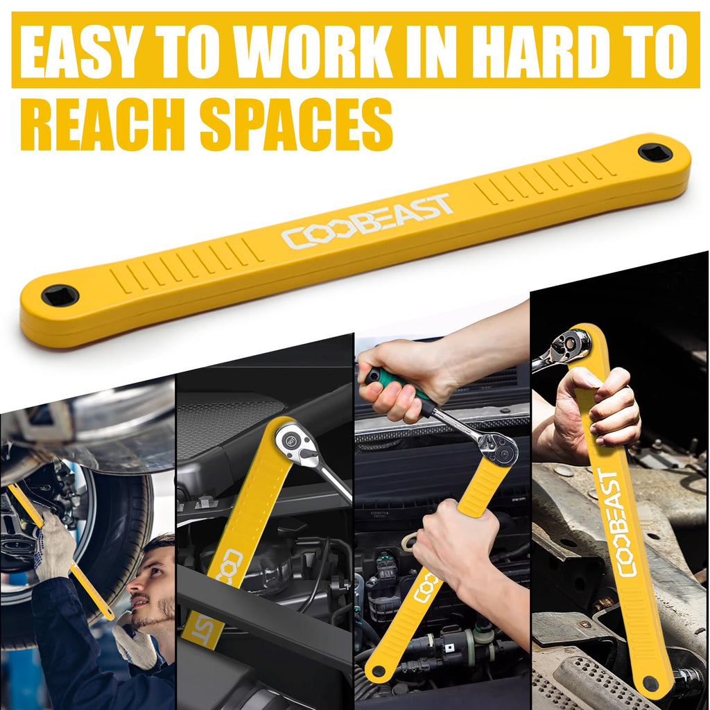 3/8" Offset Extension Wrench Impact Ready Socket Wrench Extender Tool（Red）