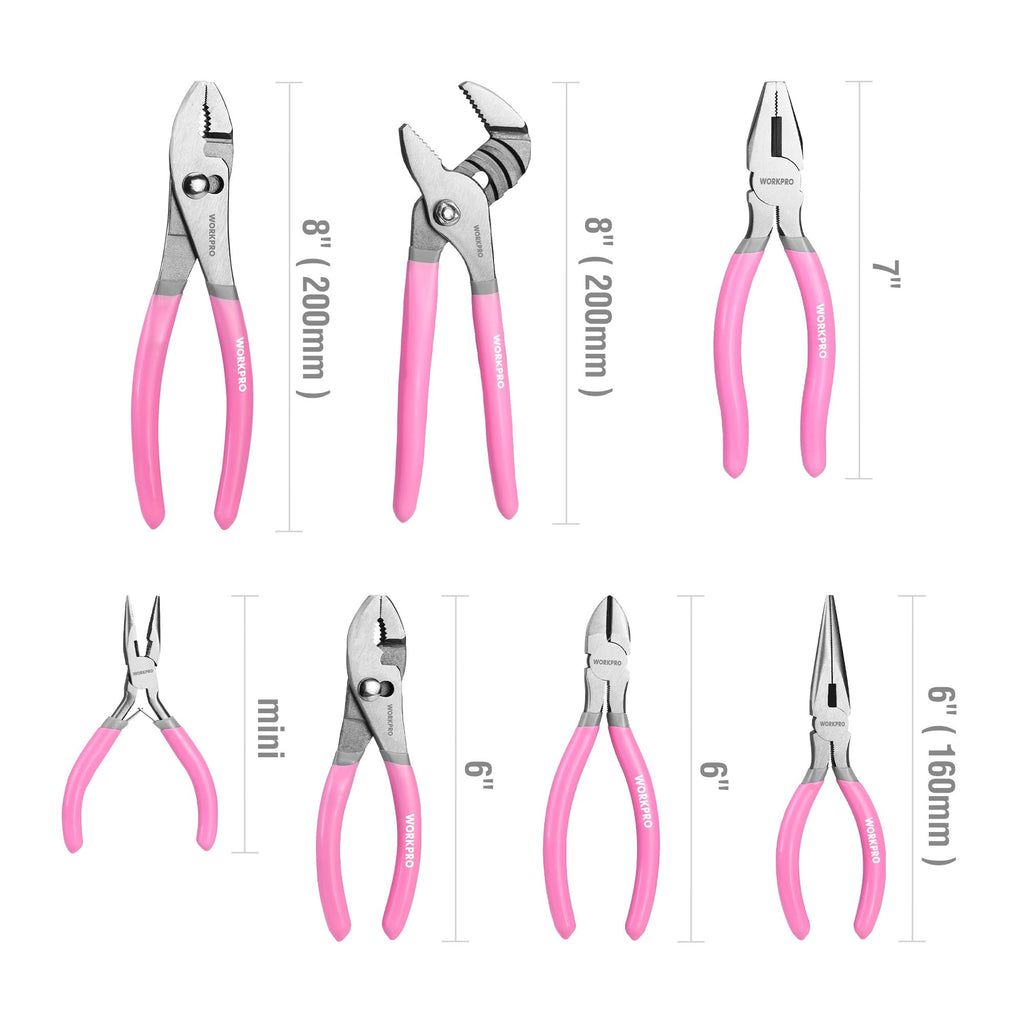 WORKPRO 7-Piece Pliers Set, Pliers Tool Set with Comfort Grip, Blue