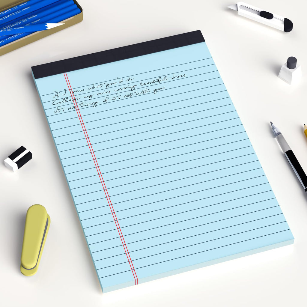5pcs Small Note Pads 5x8 Notebook College Ruled Legal Pads Color Notepads 5 Pack Study Back Writing Pads 5 x 8 Perforated Narrow Ruled Pads of Paper for School & Office Supplies 30 Sheets/Pack