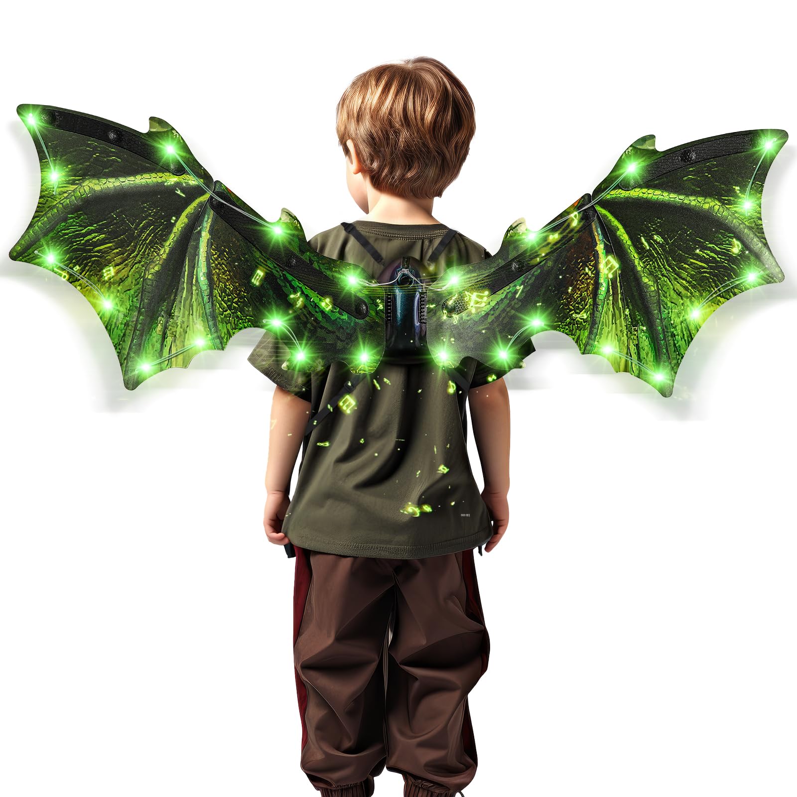 maysida Electric Fairy Wings for Girls, Light Up Moving Butterfly Wings with LED Lights and Music, Toy for Kids as Halloween Valentine Birthday Christmas Party Costume Princess Cosplay Dress Up Gift