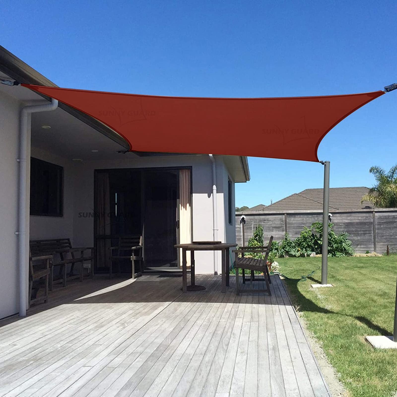 SUNNY GUARD 10' x 13' Rectangle Shade Sail 95% UV Block Outdoor Canopy