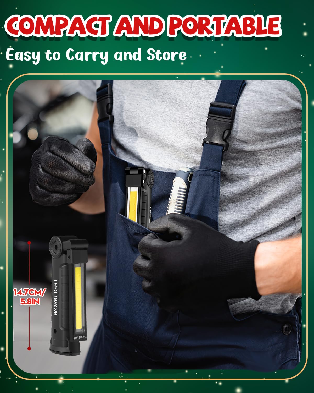 Coquimbo 2 Pack Rechargeable Work Light, Christmas Tool Gifts for Men Dad