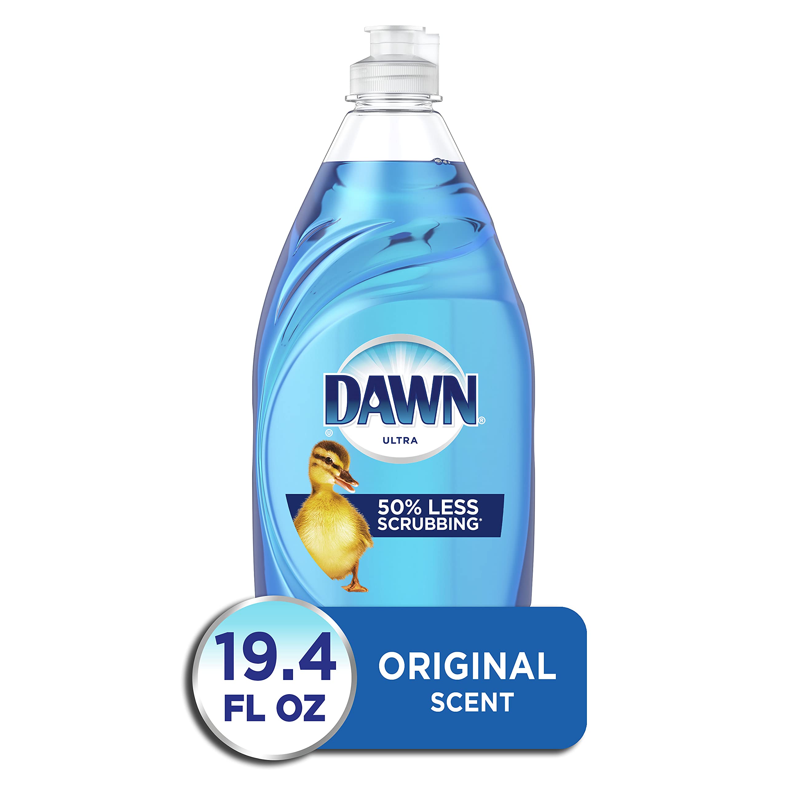 Dawn Ultra Dish Soap Refill Jug Large Size Original Blue Liquid Dishwashing Detergent, Powerful Dish Soap for Grease, 51.5oz (Pack of 2)