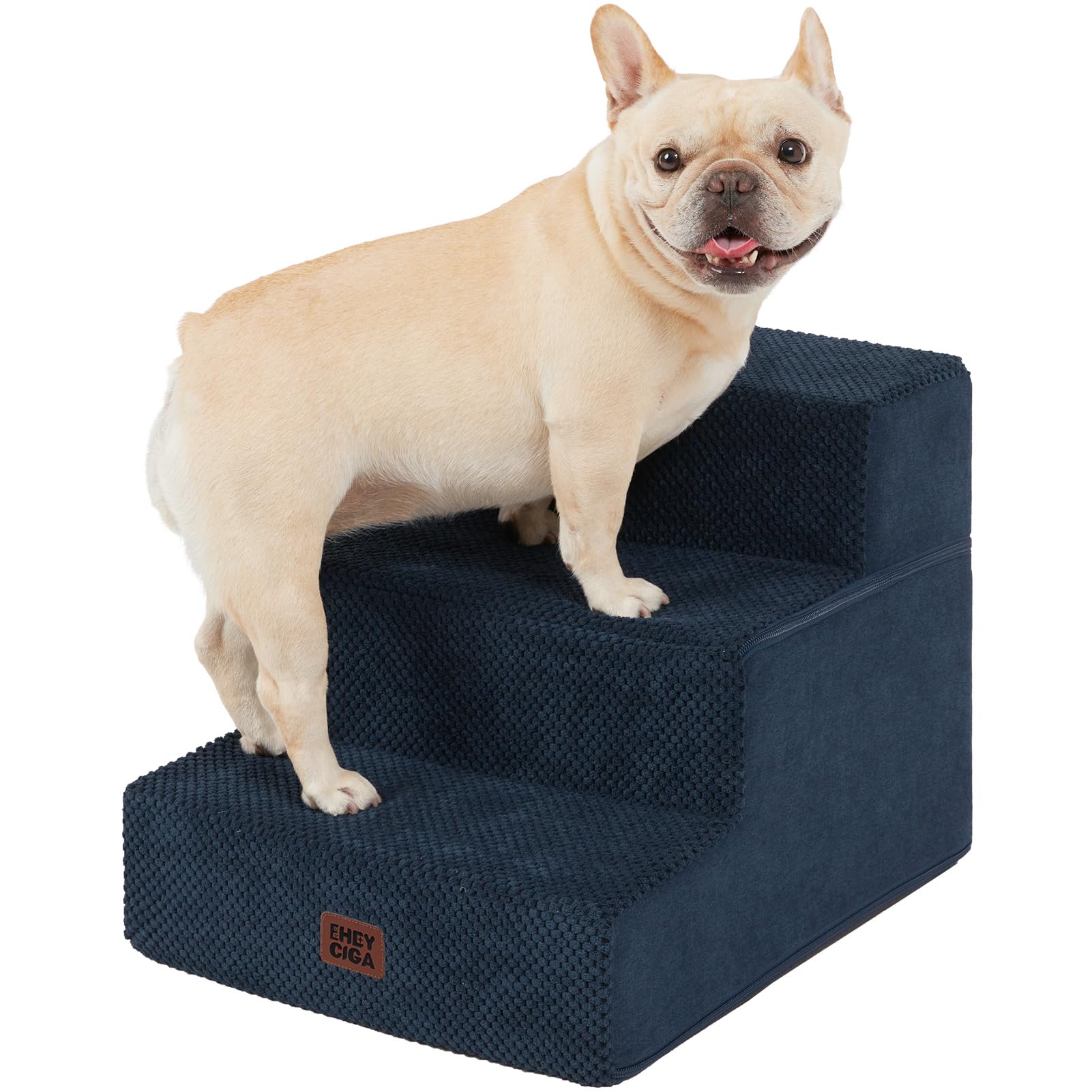 EHEYCIGA Dog Stairs for Bed 18" H, 4-Step Dog Steps for High Bed, Grey