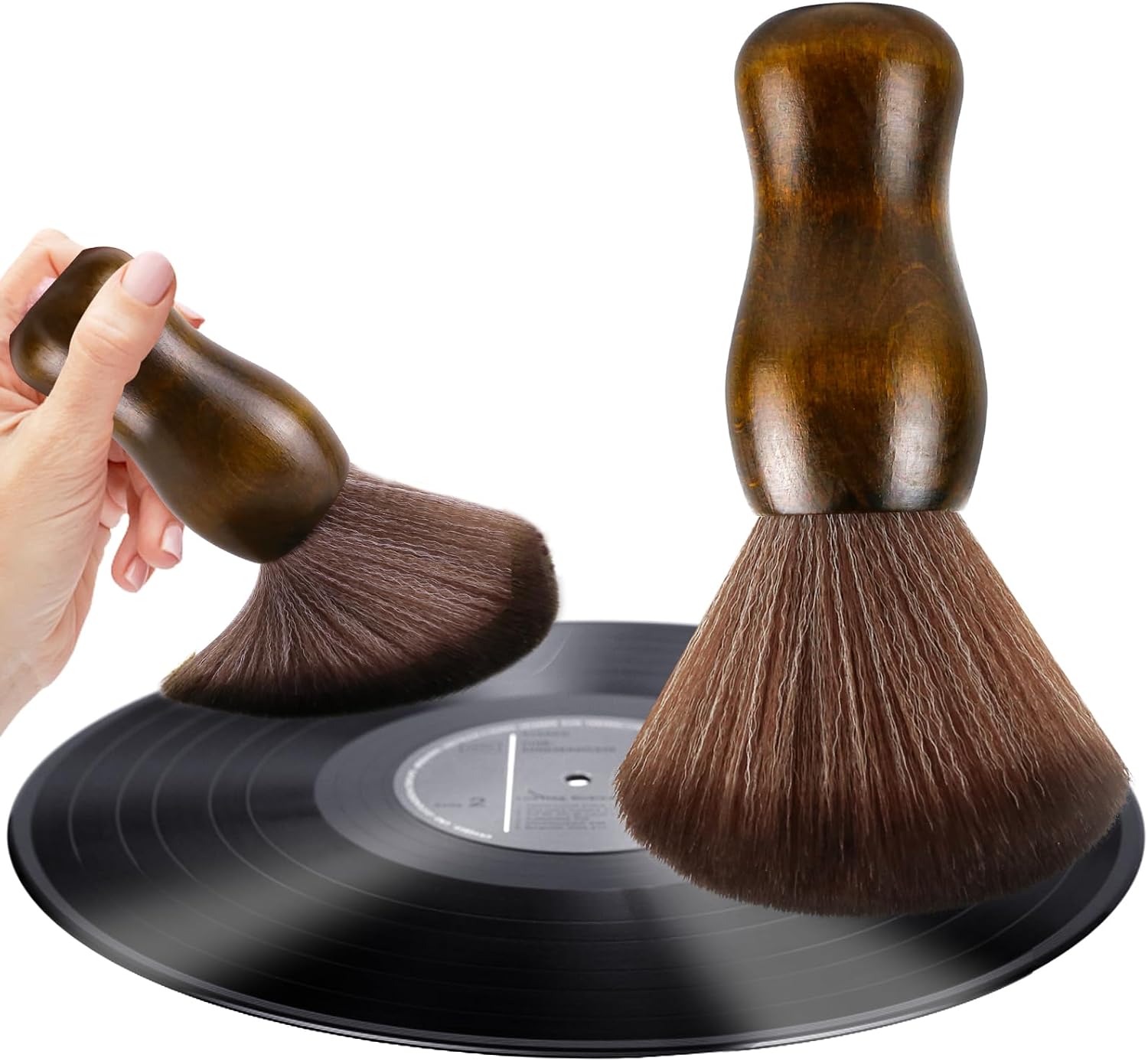 XQ XIAO QIAO Vinyl Record Cleaning Brush - Anti Static Dust Wooden Vinyl Cleaner Brush - Record Player Accessories