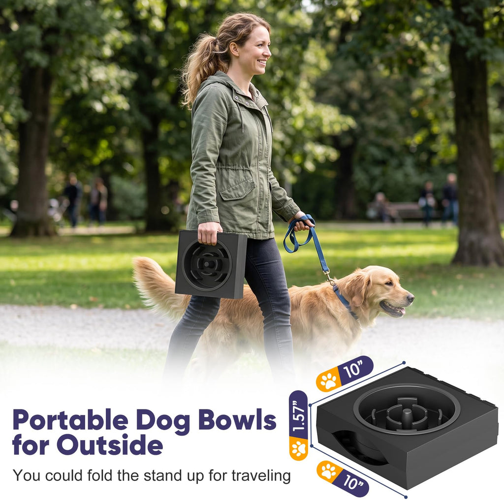 XIAZ Elevated Dog Bowls Large Breed Raised Dogs Bowl Stand Large/Medium Sized Dog Stainless Steel Food Water Bowl Stands 5 Heights Adjustable 9/11/12/14in Black Pet Feeder Dish Station