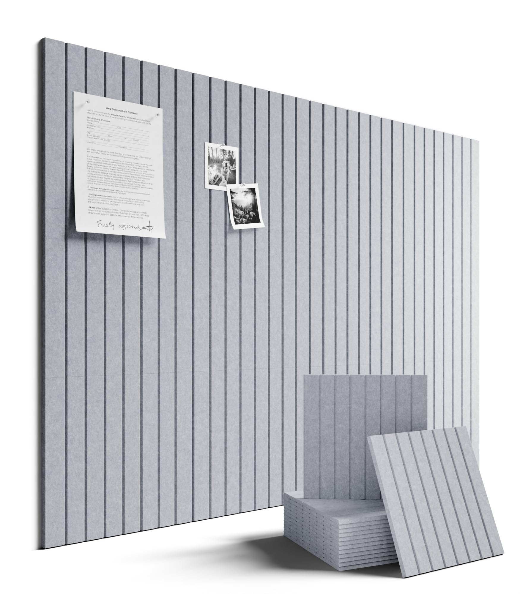 Fluxynara 48" x 36" Large Felt Bulletin Board, Oatmeal