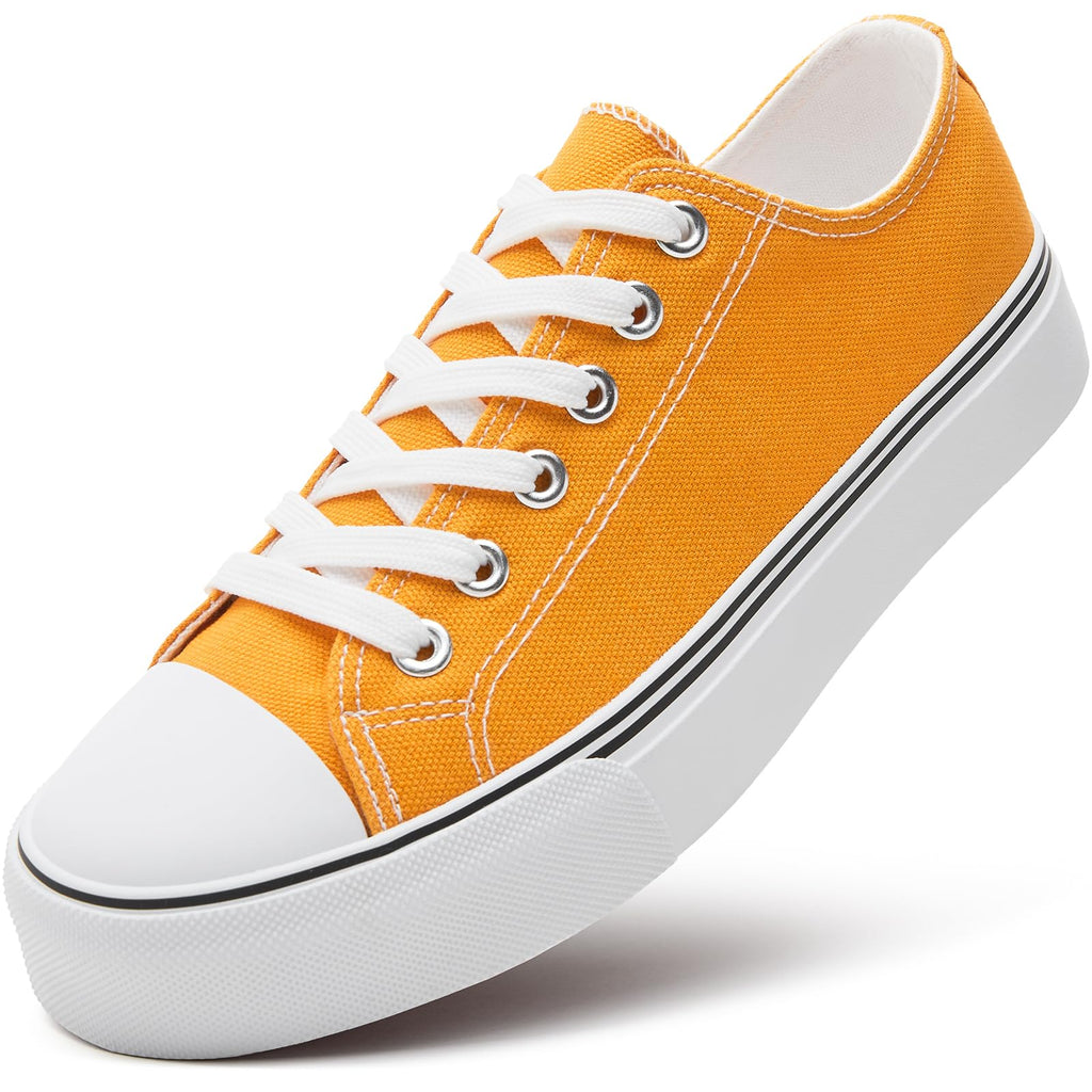ZGR Womens White Tennis Shoes for Women,Low Tops Lace up Canvas Sneakers