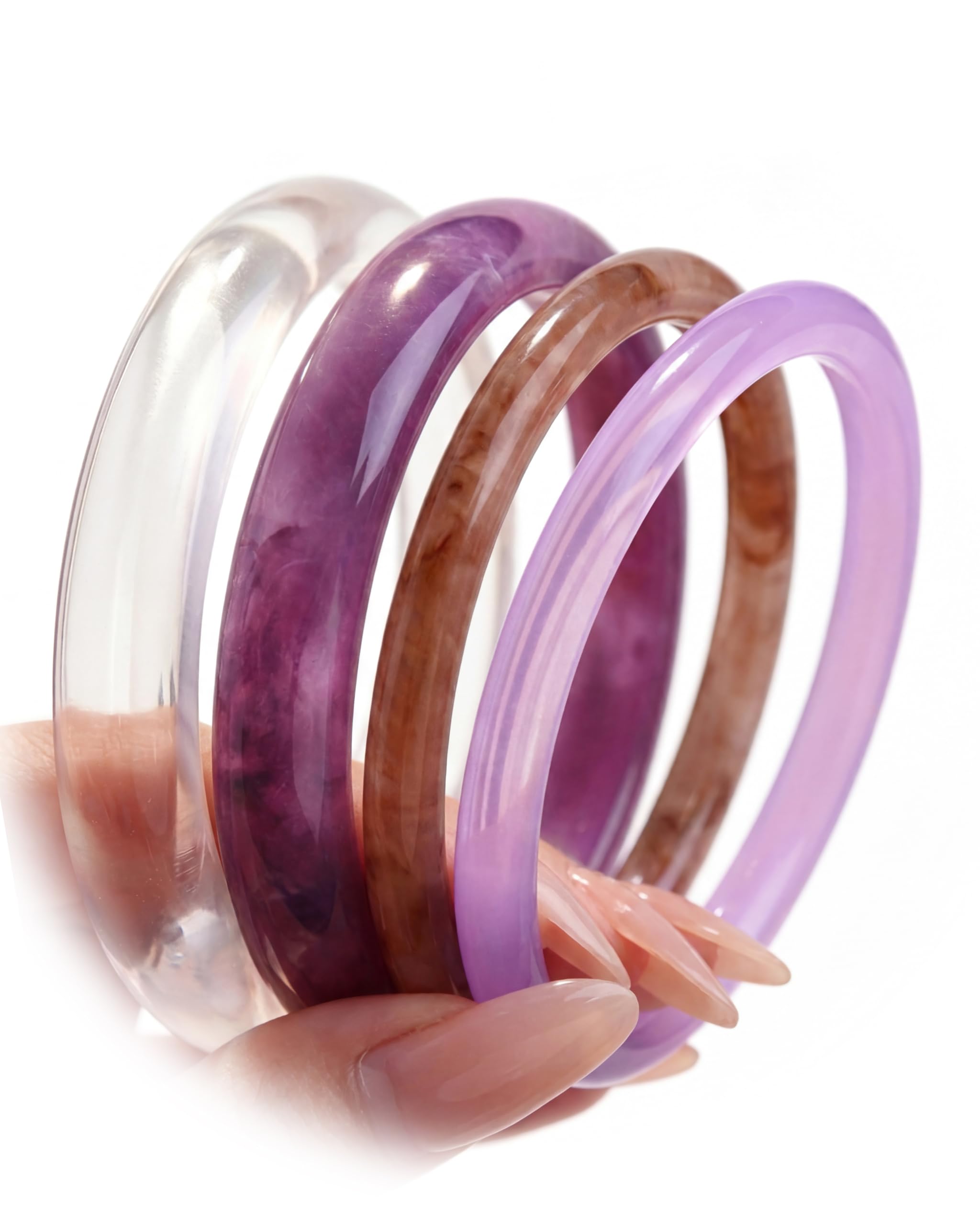 ÌF ME Acrylic Bangles Bracelets for Women, Irregular Acrylic Resin Chunky Bracelets Geometric Fashions Thick Statement bangle Set