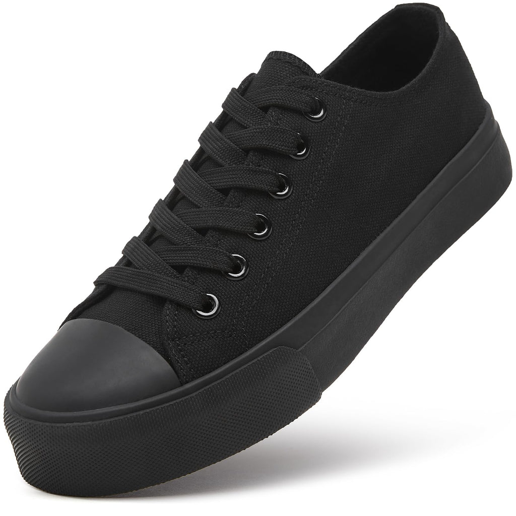 ZGR Womens White Tennis Shoes for Women,Low Tops Lace up Canvas Sneakers