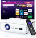 Aurzen Roku TV D1R Smart Portable Outdoor Projector with WiFi and Bluetooth