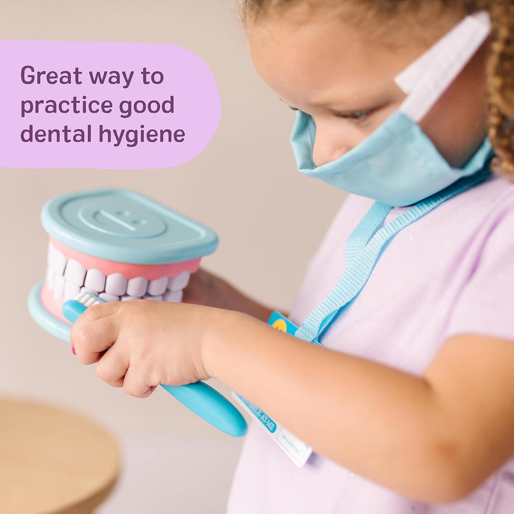 Melissa & Doug Super Smile Dentist Play Set, 25-Piece Dentist Kit with Oversized Teeth, Large Tools & Accessories, Kids Toys for Girls & Boys 3+