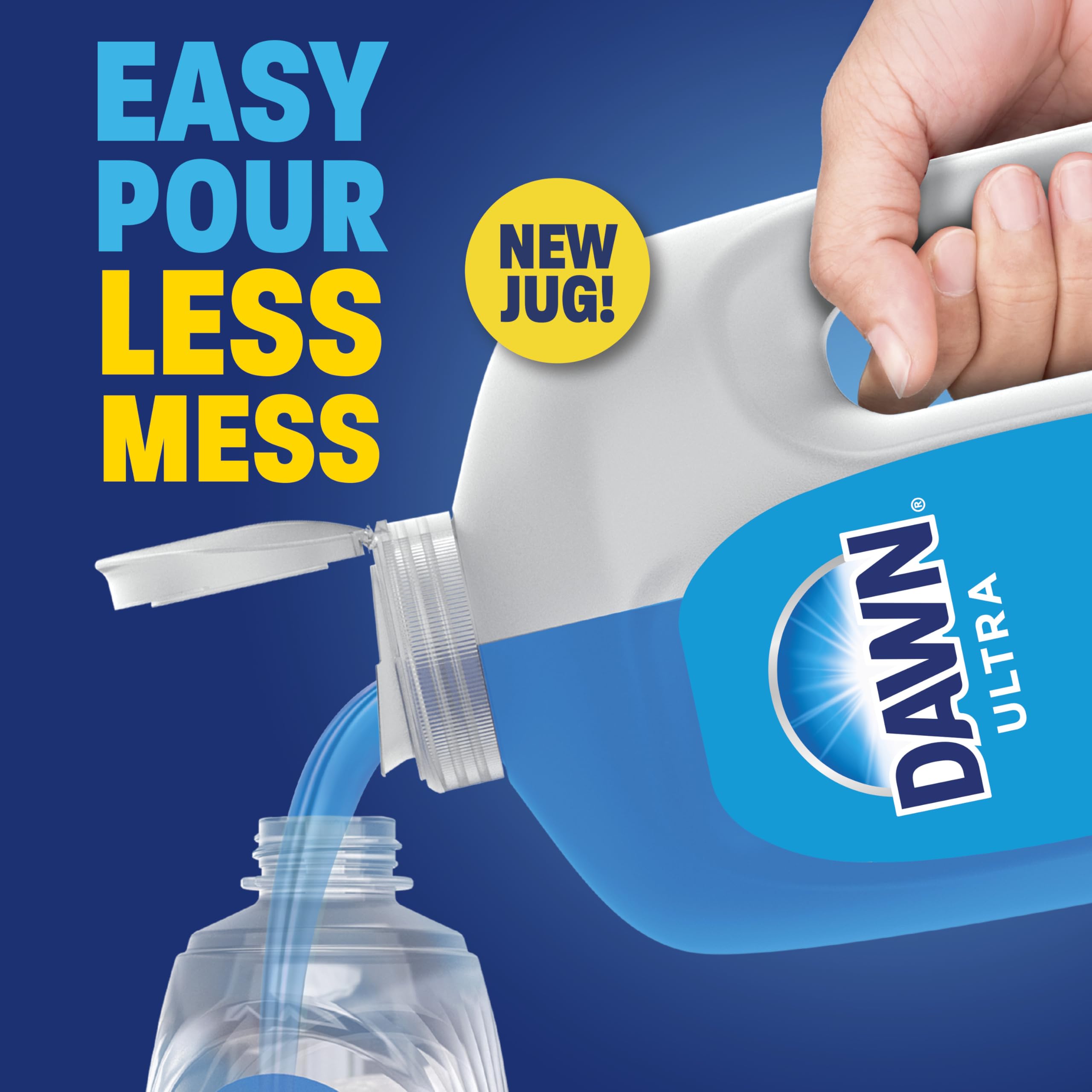 Dawn Ultra Dish Soap Refill Jug Large Size Original Blue Liquid Dishwashing Detergent, Powerful Dish Soap for Grease, 51.5oz (Pack of 2)