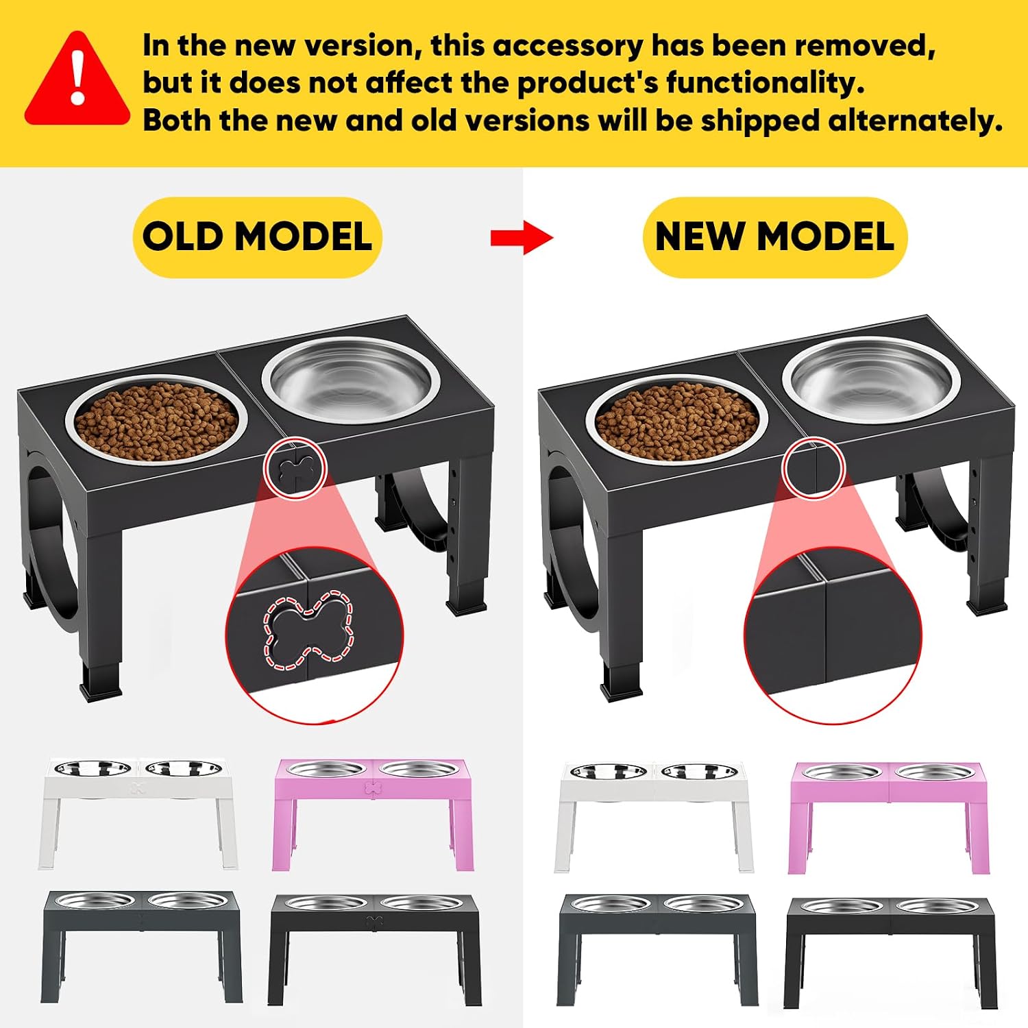 XIAZ Elevated Dog Bowls Large Breed Raised Dogs Bowl Stand Large/Medium Sized Dog Stainless Steel Food Water Bowl Stands 5 Heights Adjustable 9/11/12/14in Black Pet Feeder Dish Station