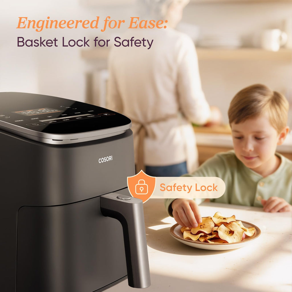 Cosori TurboBlaze Smart Air Fryer 6 Qt, Shake Reminders, 9-in-1, Cream