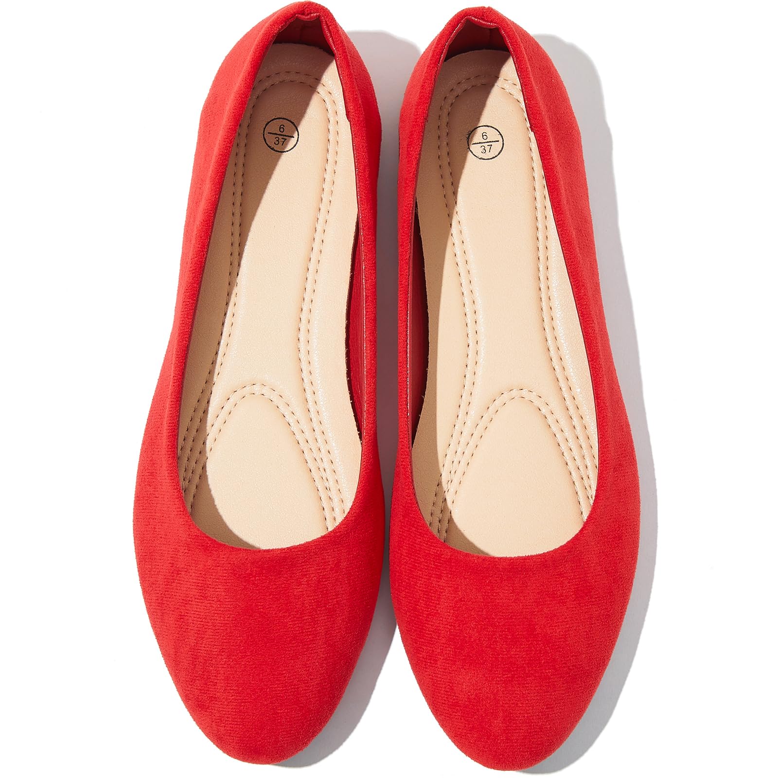 Shupua Flats for Women Round Toe Black Ballet Flats Dressy Work Shoes