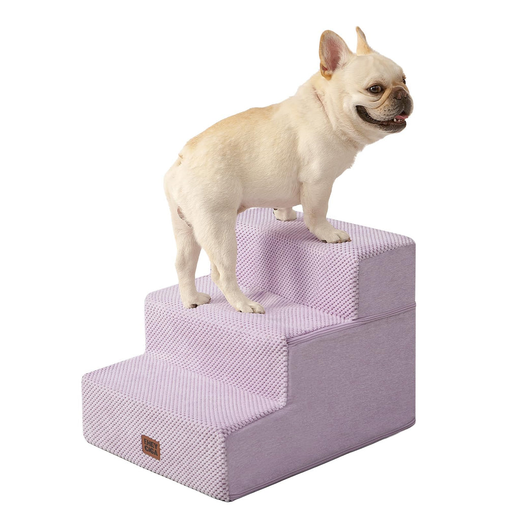 EHEYCIGA Dog Stairs for Bed 18" H, 4-Step Dog Steps for High Bed, Grey