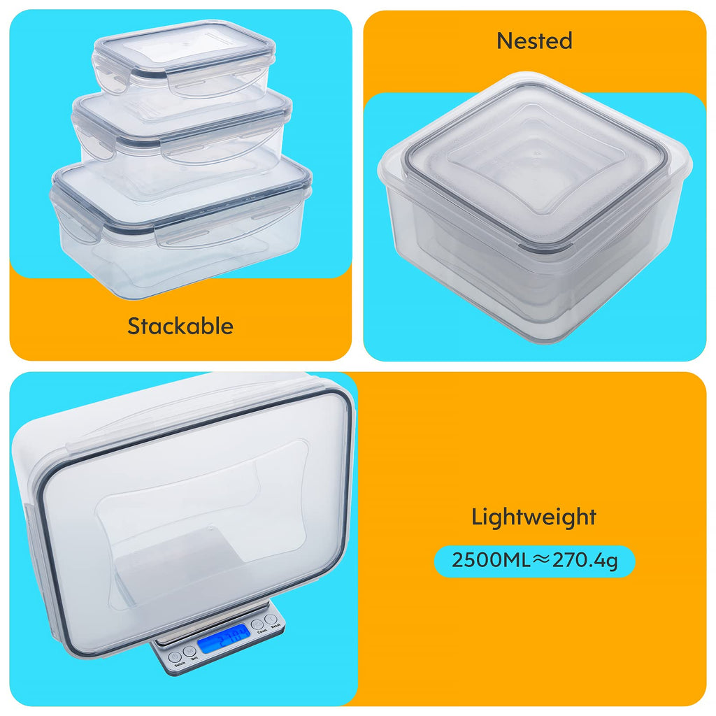JSCARES 40 PCS Food Storage Containers with Lids Airtight (20 Lids &20 Containers) - Leakproof Meal-Prep Containers for Kitchen Storage Reusable Plastic Microwave/Dishwasher Safe with Labels & Pen