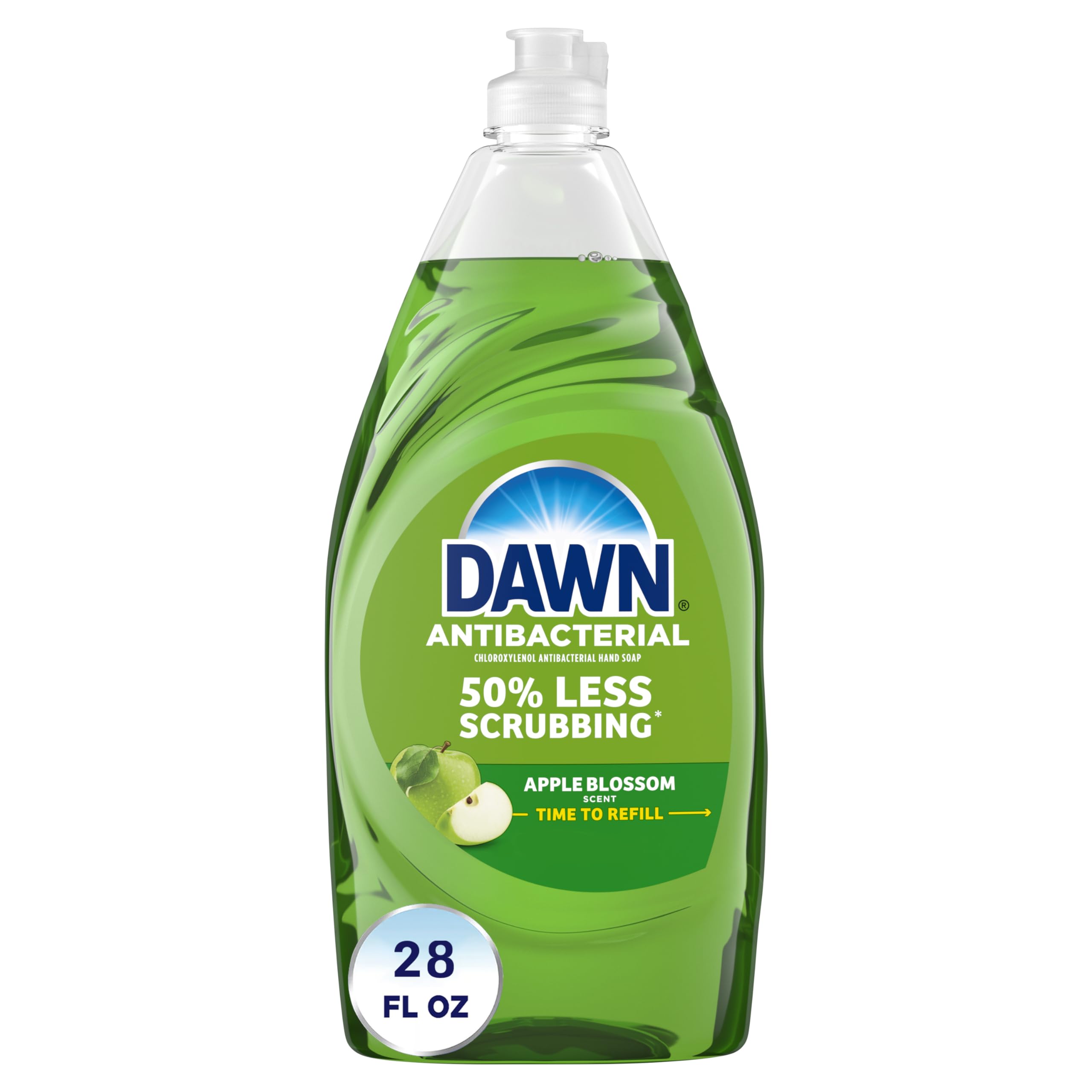 Dawn Ultra Dish Soap Refill Jug Large Size Original Blue Liquid Dishwashing Detergent, Powerful Dish Soap for Grease, 51.5oz (Pack of 2)
