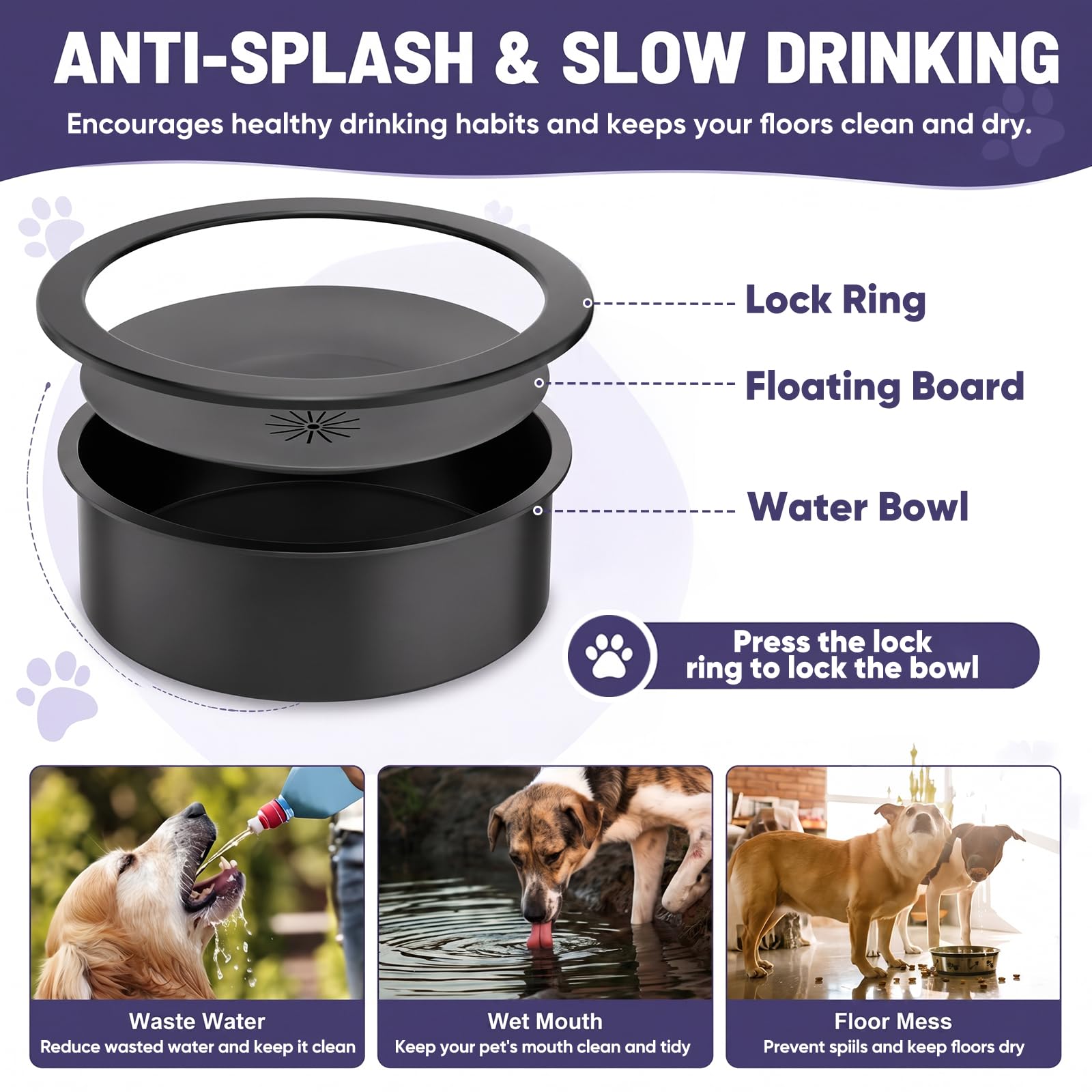 XIAZ Elevated Dog Bowls Large Breed Raised Dogs Bowl Stand Large/Medium Sized Dog Stainless Steel Food Water Bowl Stands 5 Heights Adjustable 9/11/12/14in Black Pet Feeder Dish Station